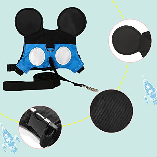 MPAYIXUNGS Baby Safety walking Harness-Child Toddler Anti-lost Belt Harness Reins Toddler Anti-lost Belt with Safety Leash Mini Strap for Boys and Girls (Blue) QE00-4