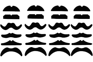 Haawooky 24 PCS Fake Mustaches,Mustache Party,Mustache for Masquerade Party and Performance Black¡­