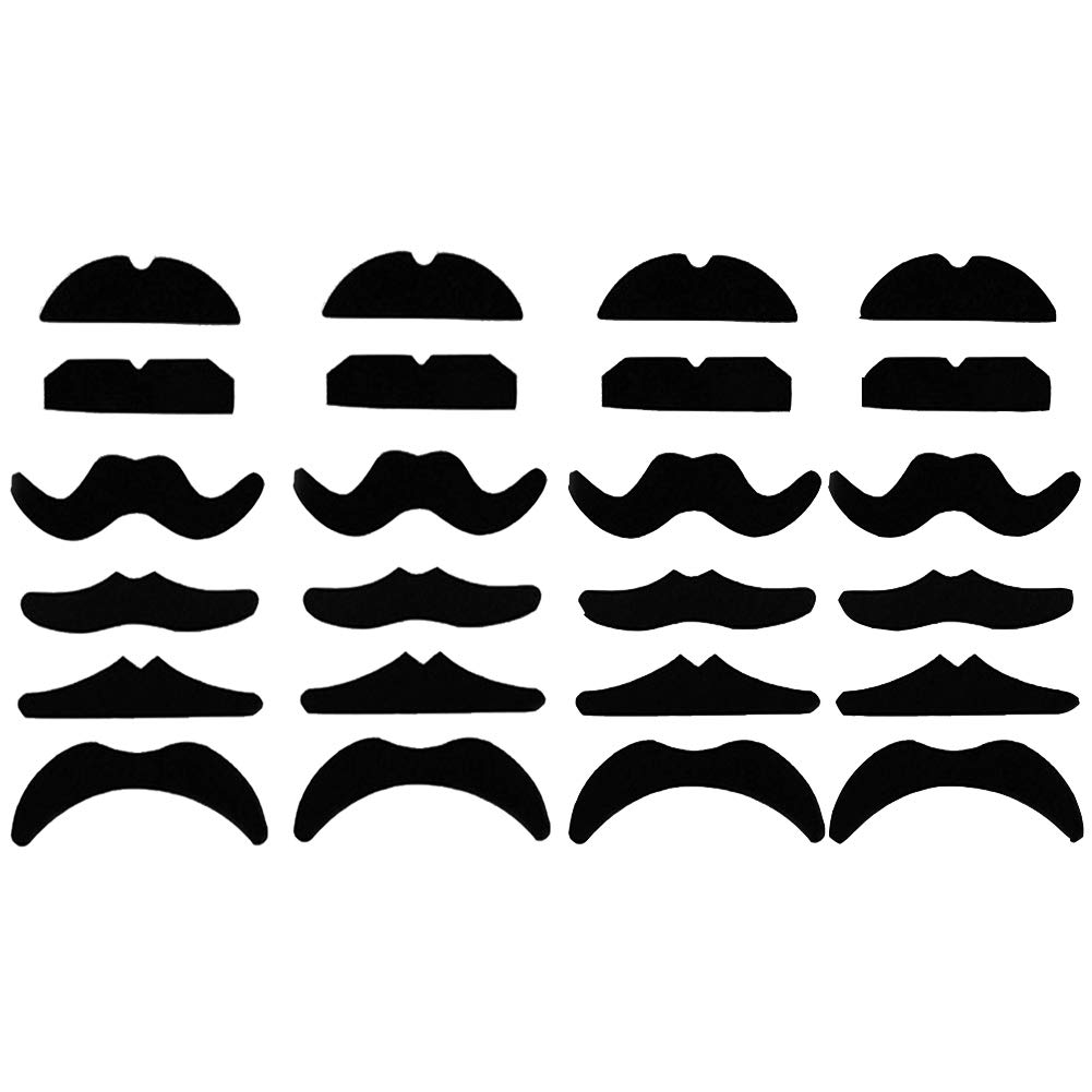 Haawooky 24 PCS Fake Mustaches,Mustache Party,Mustache for Masquerade Party and Performance Black