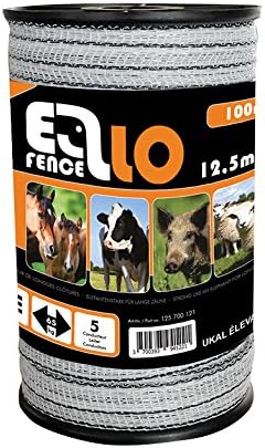 Ellofence Pasture Fence Tape 12.5 mm, Top Quality for Extra Long Fences (100 m), 100m