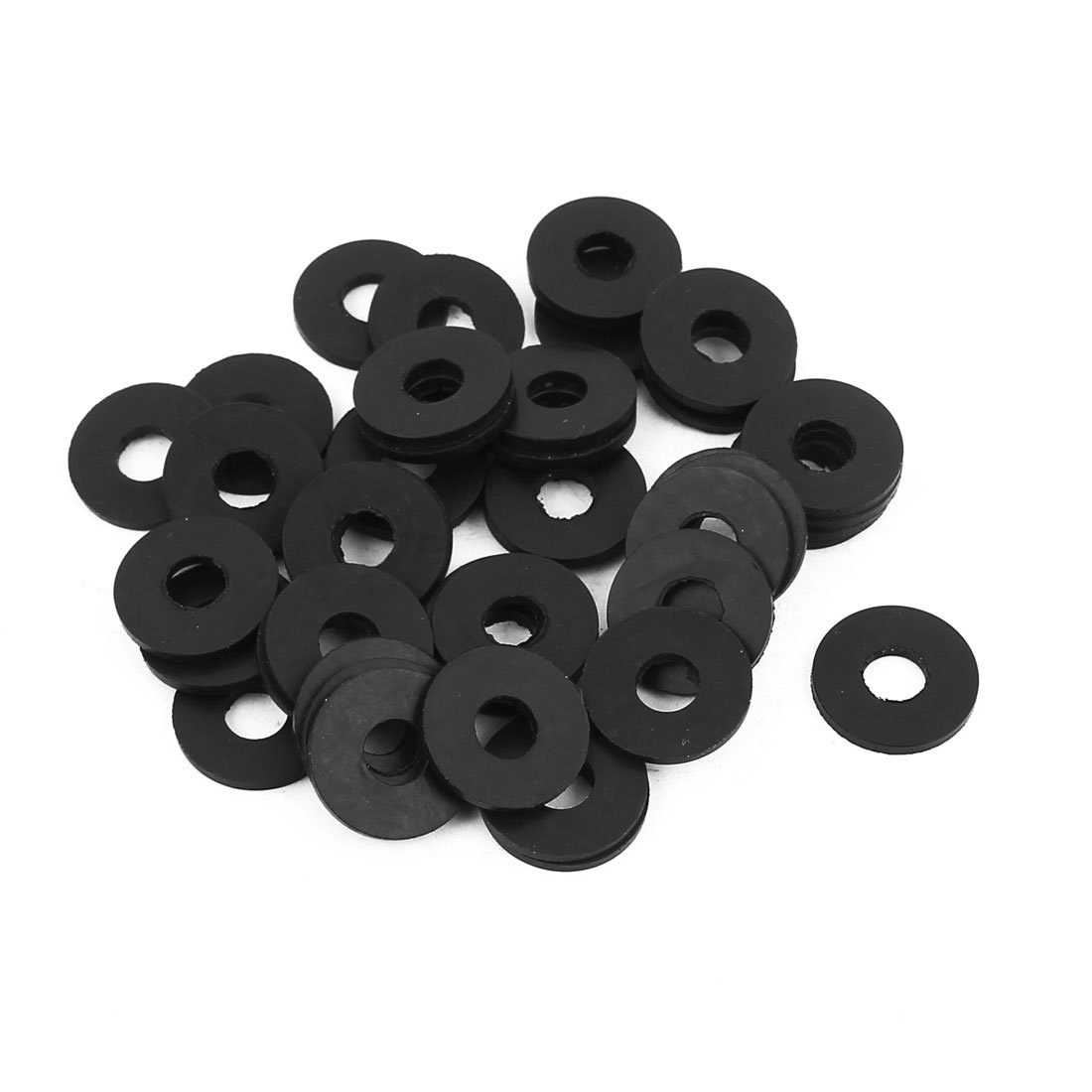sourcingmap Rubber Flat Washers 16mm OD 6mm ID 1.5mm Thickness for Faucet Pipe Water Hose, Pack of 50