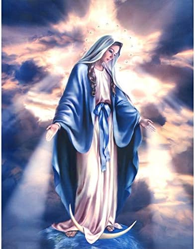 wtnhz Frameless fidget spinner prime ng,Full Round ng Virgin Mary Picture Diamant Madonna Christia 60x90cm