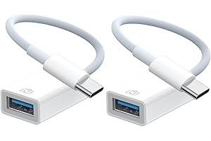 WAHBITE Apple USB-C to USB Adapter 2 Pack, MFi Certified Type-C to USB 3.0 OTG Cable Compatible with iPhone 17/16/15, MacBook Pro Air, iPad Pro/Air, iMac, Surface, Galaxy S24 and More (2-Pack)