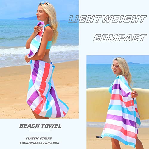 Exclusivo Mezcla Microfiber Quick Dry Beach Towel Set of 6, Large Sand