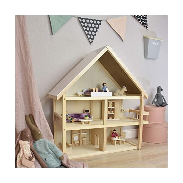 roba Puppenhaus Melhus mit Zubehör - Puppenstube aus Holz im schönen Design – Bild 7