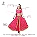 Women's Belly Dance Chiffon Bollywood Costume Indian Dance Outfit Halloween Costumes with Coins 5 Pieces Sets(Rosy, Medium)