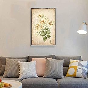 Floating Framed for Living Room Bedroom Vintage Flower for