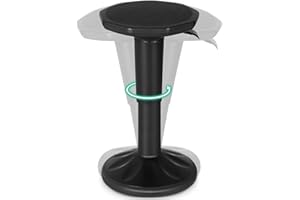 GLACER Wobble Stool, 24" Active Learning Stool w/Adjustable Height, Sitting Balance Chair for School, Office Stand Up, Flexible Seating Wobble Chair (Black)