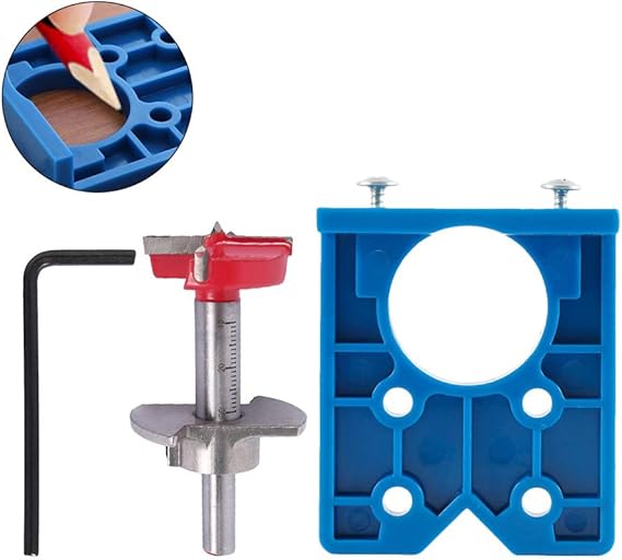Hinge Jig Hole Forstner Guide Bit Sets 35mm Hinge Drilling Jig + 35mm