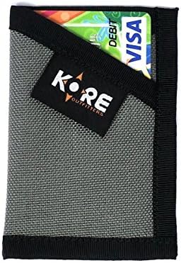 Minimalist Wallet Slim Front Pocket Wallet Card Holder Money Clip - Grey and Black - KORE Outfitters Made in the USA