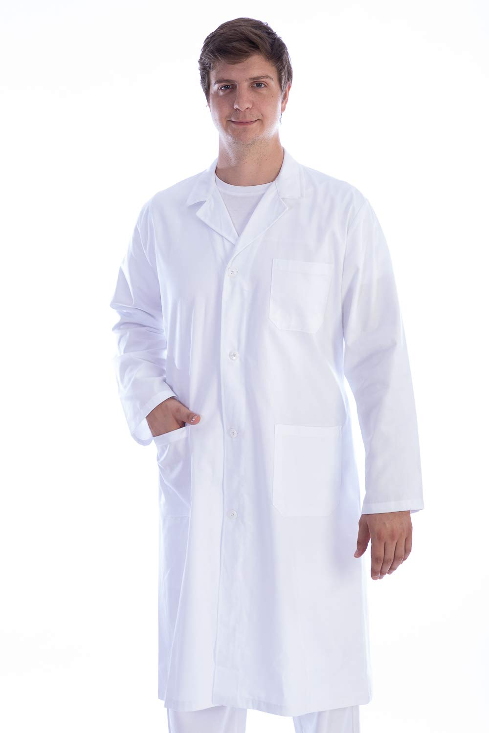 Gima - White Coat, Made of Cotton and Polyester, with Buttons, for Man, Size XL, for Doctors and Students of Medicine/Biology, for Clinics, Hospitals, Medical Practice and Pharmacies.