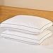 White Goose Feather Gusset Pillows, Double Stitching Rhombic Quilting Pattern, Double Thick Cotton Fabric Cover, King Size, 2 Pack