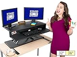 Stand Steady FlexPro Air Standing Desk - Precision Desk Converter w/ Hydraulic Lift Assist (Sit or Stand!)- Instantly Change Any Surface to a Stand Up Desk! No Assembly Required! (36 inch)