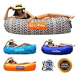 Inflatable Lounger Boha Bag Air Sofa Lounge Hammock and Pool Float, Perfect for Hiking Camping Beach Hangout Music Festivals Pool Parties, The Most Comfortable Air Lounger!