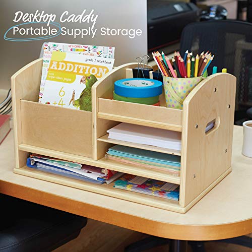 ECR4Kids Tabletop Storage Center, Teacher Caddy, Natural Pricepulse