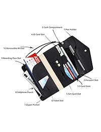 Billetera portapasaportes, sobre para billetera de viaje Travelambo con bloqueador de frecuencias RFID de 7 colores