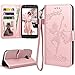 Moto E4 Plus Case for Girls, 2017 Motorola Moto E Plus 4th Generation Flip Cover, Tekcoo Luxury PU Leather [Rose Gold] Wallet ID Cash Credit Card Slots Holder Clutch Carrying Cases & Kickstand