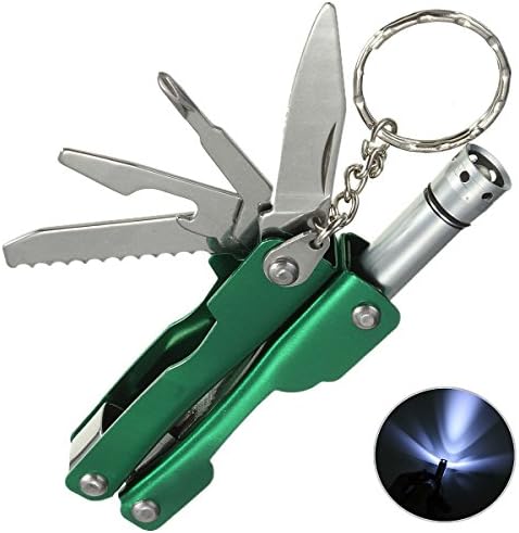 9 In 1 Stainless Steel Portable Multi Plier Tool Outdoor Camping Kit With LED Light
