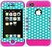 Cell Armor IPHONE4G-RSNAP-TE432 Rocker Snap-On Case for iPhone 4/4S - Retail Packaging - White and Yellow Dots on Blue