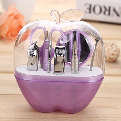 Witspace Nail Care 9pcs Cutter Cuticle Clipper Pedicure Manicure Set Kit Apple Gift (Random Color) - Thumbnail 6