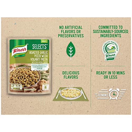 Knorr Selects Pasta Side Dish, Roasted Garlic Pesto with Volanti Pasta, 4.1 oz - Thumbnail 6