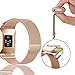 KingAcc Compatible Fitbit Ionic Bands, Milanese Stainless Steel Mesh Metal Replacement Band for Fitbit Ionic, Magnetic Clasp Lock Wristband Strap Women Men (1-Pack, Rose Gold, Small)
