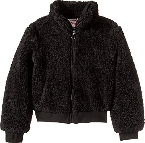 Urban Republic Kids Girl's Woobie Bomber Jacket (Little Kids/Big Kids) Black 10 / 12