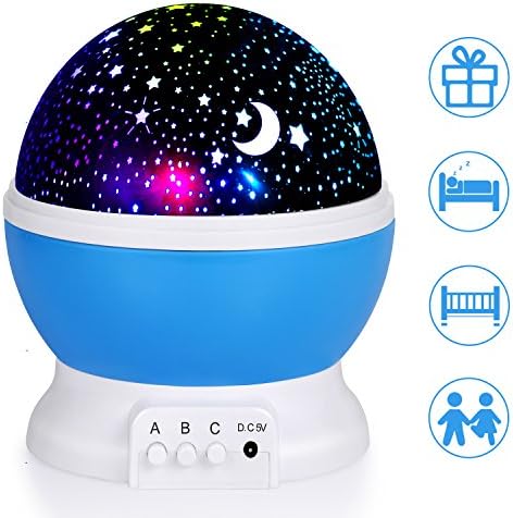 iHomy Star Night Lights Projector for kids, Night Lighting Lamp, Rotating Star Projector, 4 LED Bulbs 8 Color Changing Modes With USB Cable, Unique Gifts for Kids/Baby