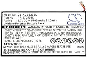 XSPLENDOR 5700mAh XPS Replacement Battery for ACER A5008 Iconia One 10 B3-A20 Iconia One 10 B3-A30 Iconia Tab 10 A3-A40 PN ACER PR-279594N PR-279594N(1ICP3/95/94-2)