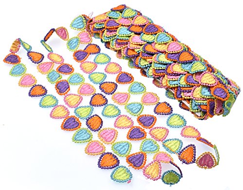 15 Yards Colorful Love Fabric Embroidery Polyester DIY Lace Applique Sewing Craft Lace Edge Trim Ribbon Edging Trimmings For Wedding Dresses Embellishment DIY Party Decor Clothes - Thumbnail 3