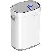 SONGMICS Kitchen Trash Can, 17.2-Gallon (65 L) Motion Sensor Garbage Can, Stainless Steel Trash Bin, Ozone Odor Control, Stay-Open, Cloud White ULTB660W01