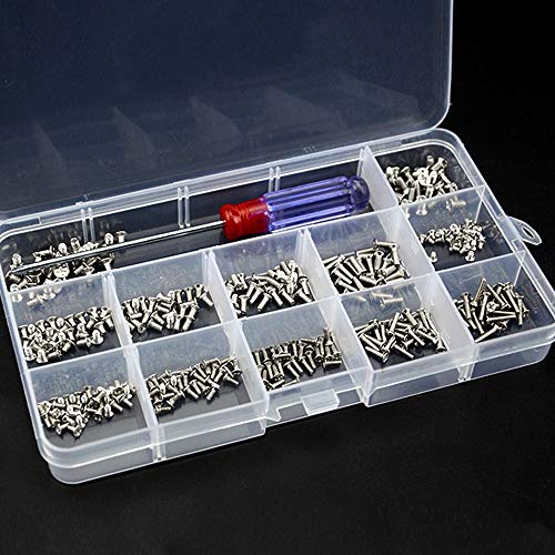 XLX 335PCS 12 Kinds M2 M2.5 M3 Laptop Notebook Machine Screw Set Stainless Flat Cross Recessed Pan Head Screw Assortment Kit with A Screwdriver Computer Accessory Screw Replacement Repair Kit