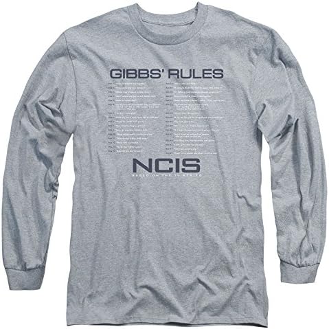 Ncis - Mens Gibbs Rules Long Sleeve T-Shirt, X-Large, Athletic Heather