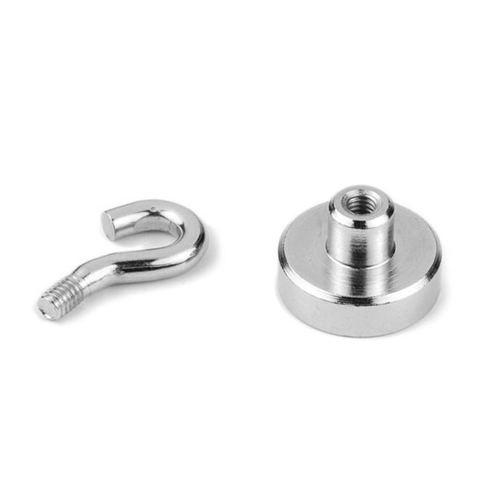 iRoundy 4 Stück Mini Super Starker Magnethaken für Tasche Reinigungstuch Schlüssel Handtücher Halter, 25 mm-holds bis 22 kg - Kraftvolle Neodym Magnet Halterung Haken, für Küche Badezimmer