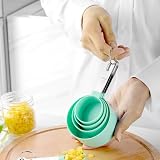 RUNZI 8 Pcs Measuring Cups and Spoons Set Stainless Nesting Green view 5