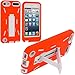 Orange/White Hybrid Rugged Hard Silicone Case Cover w/Stand for Apple iPod Touch 5th Generation 5G 5
