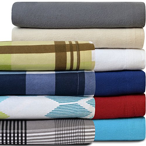 Heavyweight 100% Cotton Flannel Sheet Set Twin XL Extra Long (Twin XL, White)