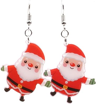 Immagini Di Babbo Natale Colorate.Orecchini Pendenti A Forma Di Cappello Di Babbo Natale Colorati Con Pupazzo Di Neve Bianco E Rosso Per Donne E Ragazze Idea Regalo Per Feste A Colori Amazon It Gioielli