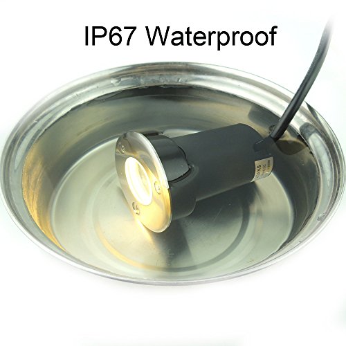 QUANS 2-Pack 3W Warm White 12V 24V DC AC Low Voltage in Ground Well Outdoor LED Light, in-Ground Landscape Lighting Spotlight for Deck, Step, Pathway, Driveway, Garden, Yard, Patio - Thumbnail 3