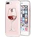 IYCK iPhone 8 Plus Case, iPhone 7 Plus Case, Bling Glitter Sparkle Flowing Floating Liquid Infused Flexible Transparent Soft TPU Rubber Case Cover for iPhone 7 Plus/iPhone 8 Plus - Red Wine Glass