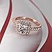 AnaZoz 18K Rose Gold Plated Genuine SWA Elements Austrian Crystal Princess Cut Engagement Rings Diamond(Lab Created)
