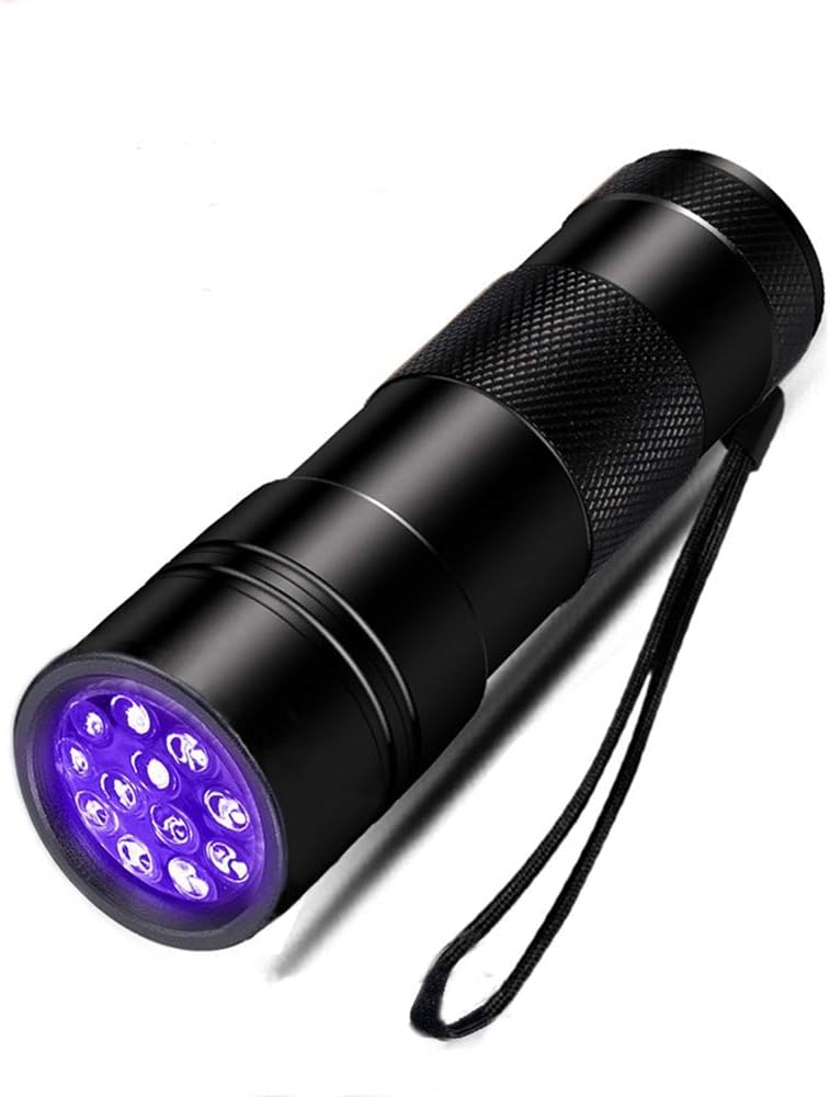 UV Flashlight Blacklight, TuGu 12 LEDs 395nm Ultraviolet Black Light Flashlights for Pets Urine and Stains Detector, Find Scorpions, Stains on Clothes, Carpet or Rugs ¡­