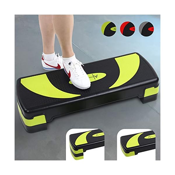 ACTIVE FOREVER Steppers for Exercise 3 Levels, Aerobic Step Board, Adjustable Height 10cm/15cm/20cm, Steps Equipment for…