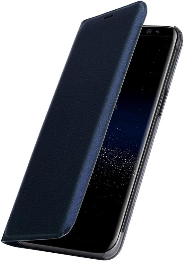 Elaco PU Leather Cover Case Compatible with Samsung Galaxy S8,Leather Flip Wallet Card Stand Case Cover (Blue, S8)