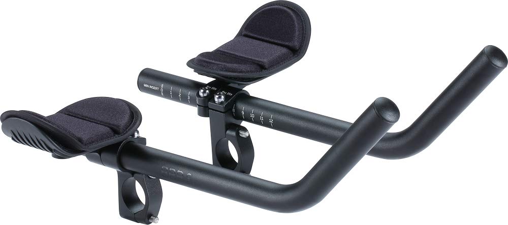 BBB Cycling AeroMax Aluminium Tri Bars | J-bend Aerobars for Road Bikes | Multi-adjustable PU Arm Pads | Compatible with 25.4/31.8 mm Bike Handlebars | BHB-60