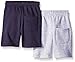 American Hawk Big Boys 2 Piece Pack Fleece Shorts, Heather Grey/Navy, 10/12