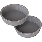 KEYFIVE Silicone 7 inch Cake Pan Round, 2Pcs 7" Air Fryer Baking Pan, 7in Silicone Molds for Baking Banana Cakes, Mousses