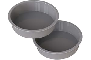 KEYFIVE 7.5 Inch Round Cake Pans, Silicone Cake Pan For Air Fryer Set of 2, Nonstick Silicone Baking Molds For Layer Cakes, C
