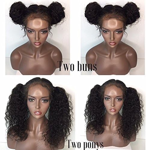Brazilian Virgin Hair Full Lace Human Hair Wigs for Black Women Curly Hair Full Lace Front Wigs Glueless Lace Front Wig with Baby Hair(12inch with 130% density, Full Lace wigs)
