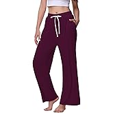 Veseacky Women's Comfy Stretch Drawstring Wide Leg Lounge Casual Pants Pajamas Bottoms Dance Bottoms S-4XL